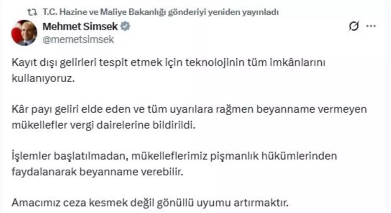 hazine bakani simsek kayit disi gelirlerle mucadele icin teknoloji kullaniliyor ADqlc89B.jpg