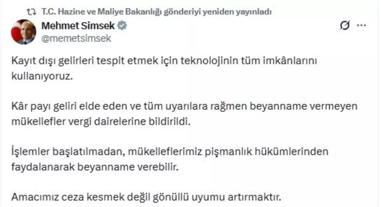 hazine bakani simsek kayit disi gelirlerle mucadele icin teknoloji kullaniliyor ADqlc89B.jpg